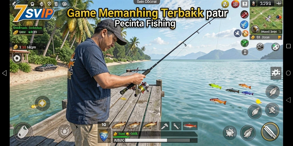 Tampilan gameplay 7SVIP yang menarik saat menangkap ikan.