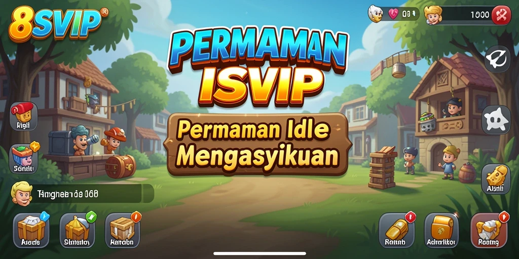 Tangkapan layar gameplay 8SVIP yang menunjukkan kemajuan karakter dalam game Idle.