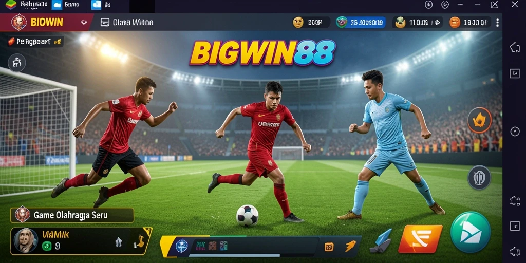 Tampilan gameplay seru dari BIGWIN88 yang menggambarkan pertandingan olahraga.