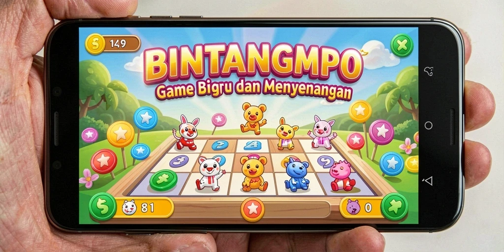 Tampilan gameplay seru BINTANGMPO yang penuh antusiasme.