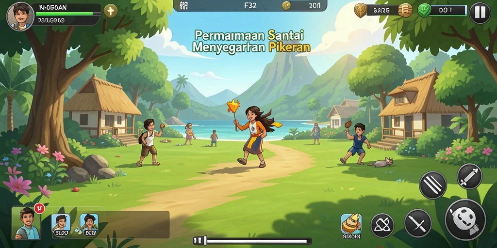 Tampilan gameplay F32 yang menarik dan penuh warna.