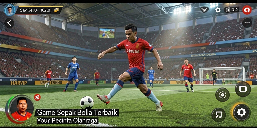 Tampilan gameplay seru dari game sepak bola HARAPJP.