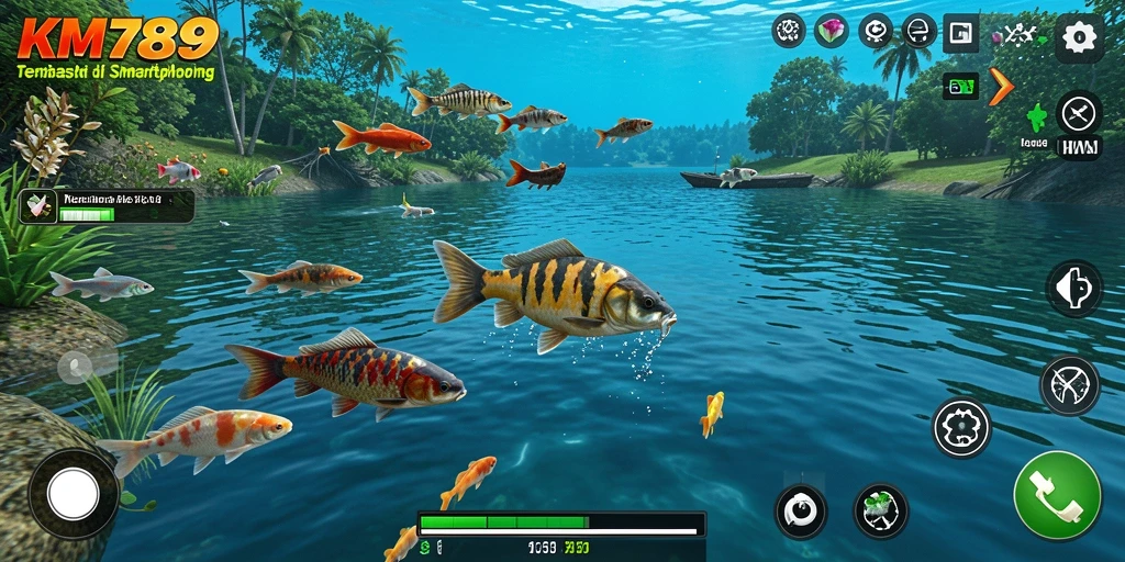 Tangkapan besar di KM789, menunjukkan keseruan gameplay memancing.